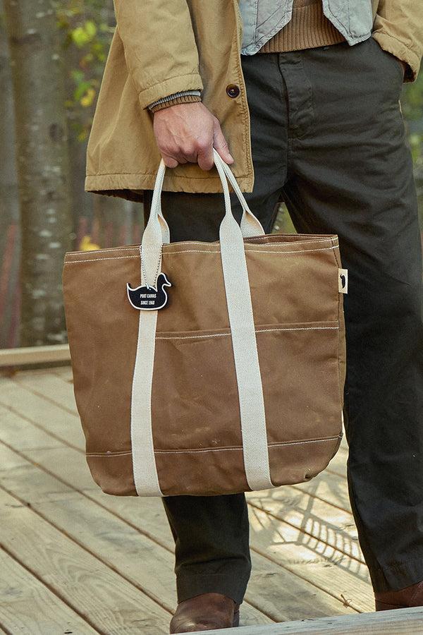 save khaki united Port Canvas Double Utility Wax Tote Olive