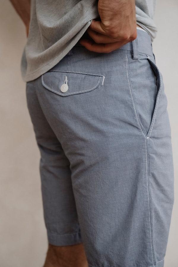 Save Khaki United RSKU Houndstooth Bermuda Shorts Blue/Navy