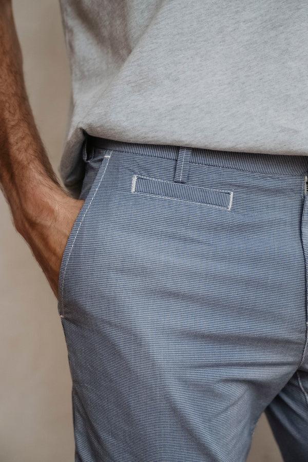 save khaki united RSKU Houndstooth Bermuda Shorts Blue/Navy