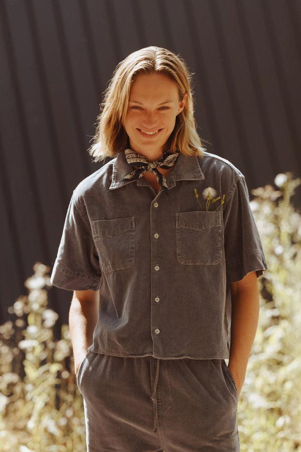 save khaki united Camp Cord Shirt Mocha