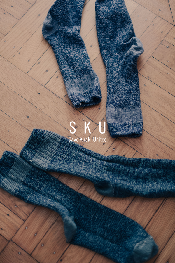 save khaki united Contrast Ragg Crew Socks Tea