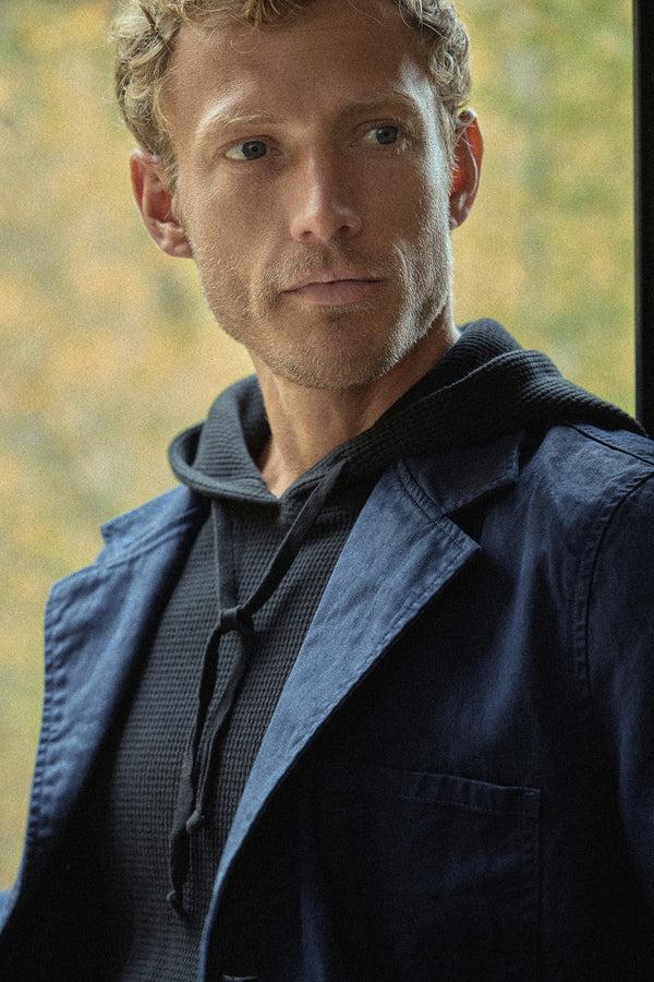 Save Khaki United Cotton Hemp Twil Blazer Cement