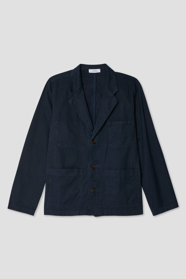 Save Khaki United Cotton Hemp Twil Blazer Navy