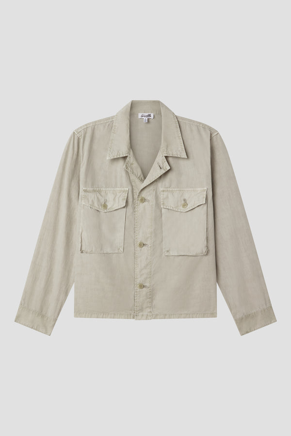 Save Khaki United Crop Camp Shirt Jacket Lichen