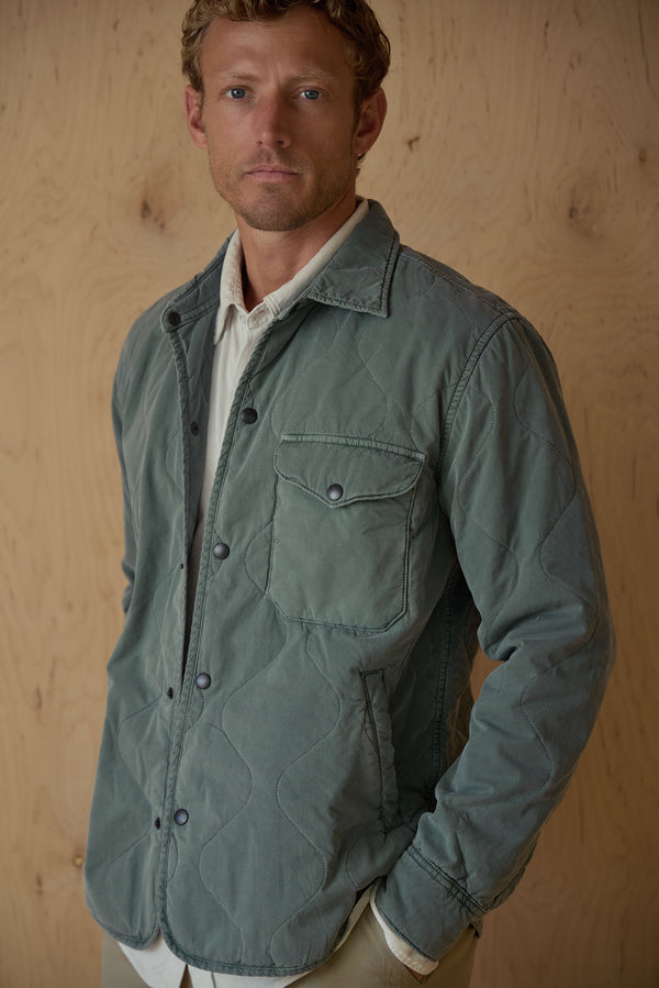 Save Khaki United Flight Quilted Shirt Jacket Bone