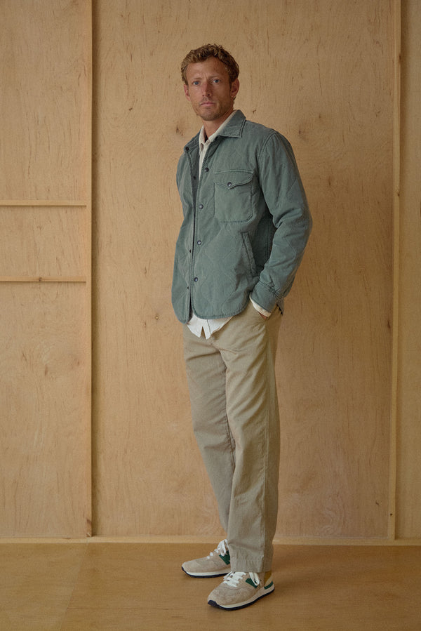 save khaki united Flight Quilted Shirt Jacket Bone