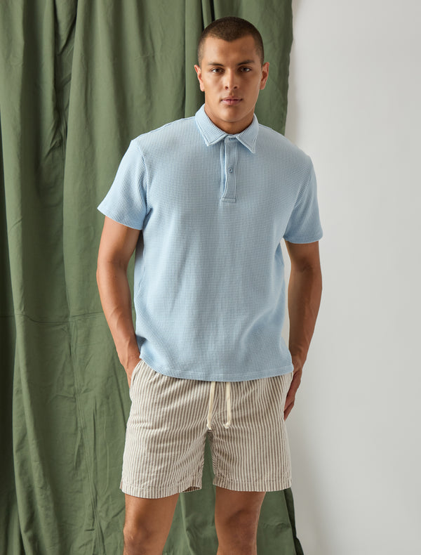 Save Khaki United Hemp Stripe Easy Short Nat/Navy