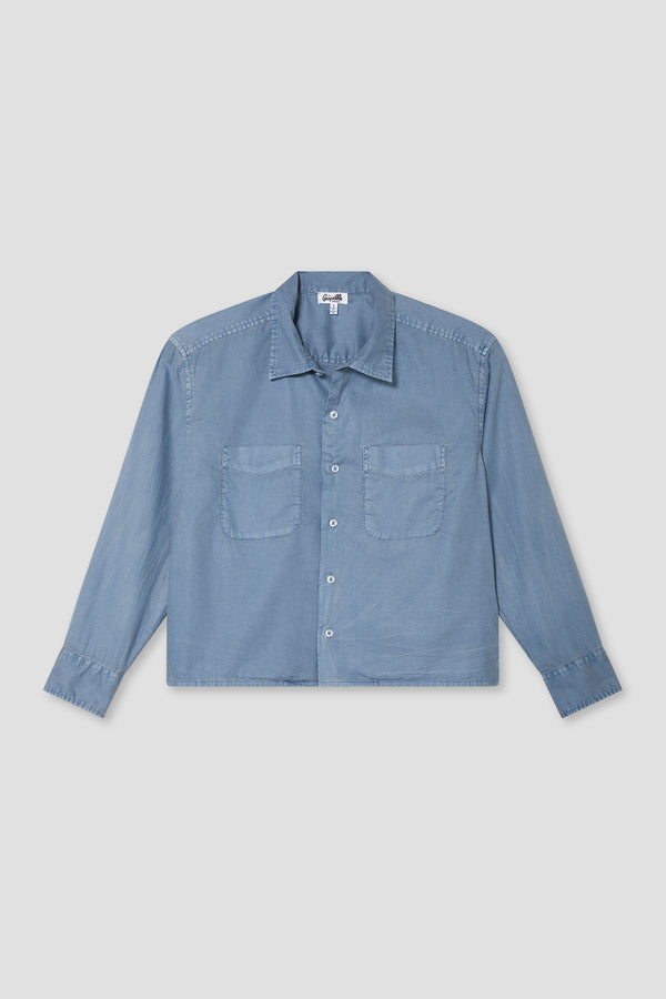 Save Khaki United LS Boxy Oxford Shirt Basil
