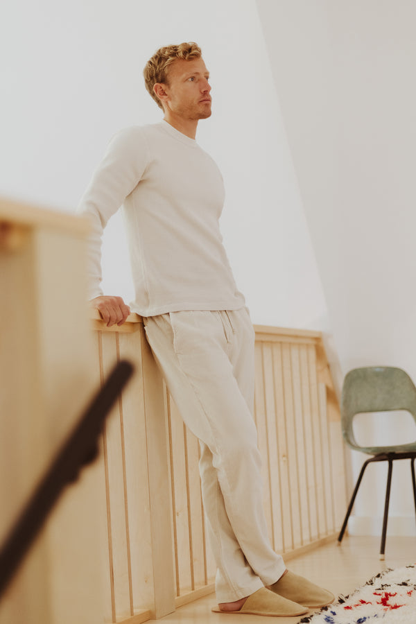 Save Khaki United LS Crew Waffle Tee Ash