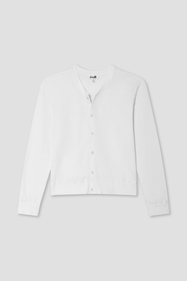 Save Khaki United LS Pointelle Cardigan White