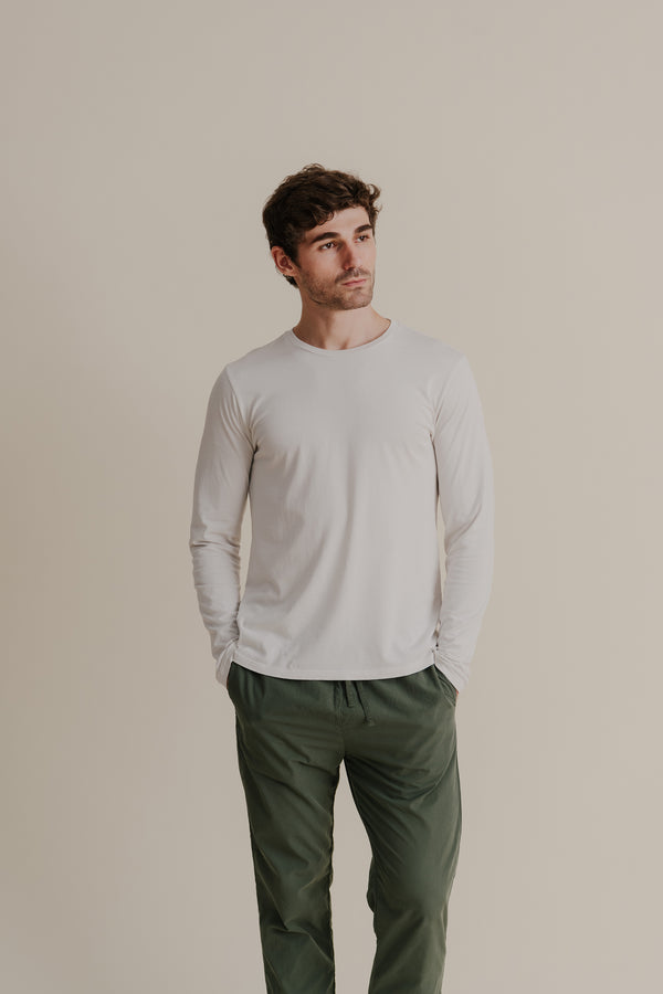 Save Khaki United LS Supima Jersey Crew Tee Navy