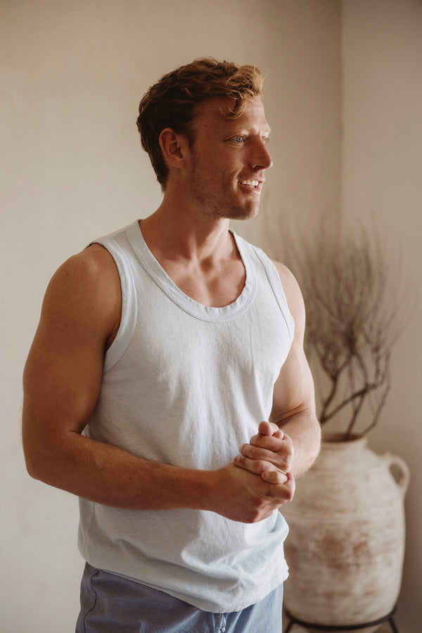 save khaki united Organic Cotton Hemp Tank Navy