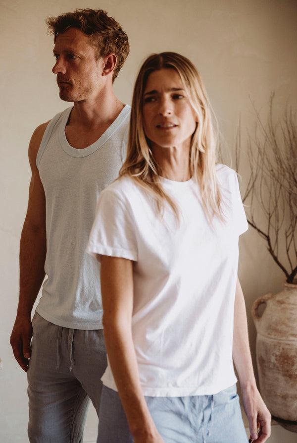 Save Khaki United Organic Cotton Hemp Tank White