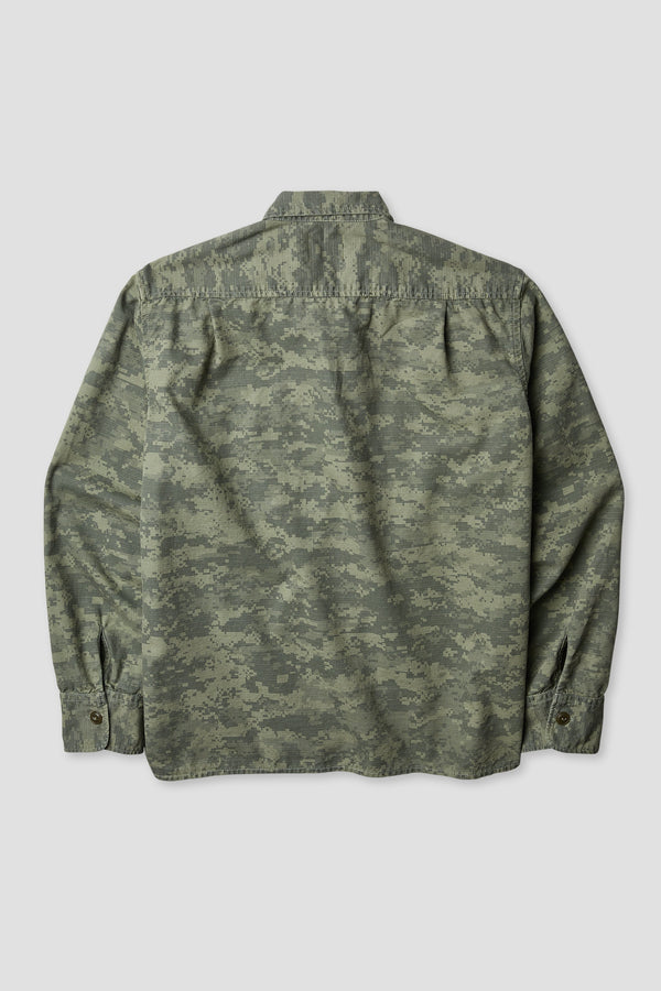 Save Khaki United Overdyed Camo Shirt Jacket Blue