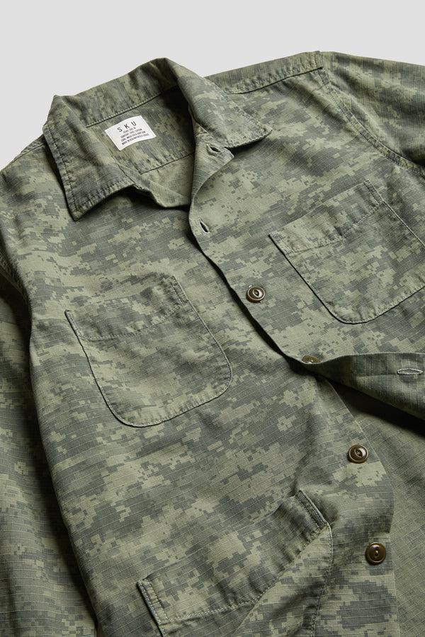 Save Khaki United Overdyed Camo Shirt Jacket Blue