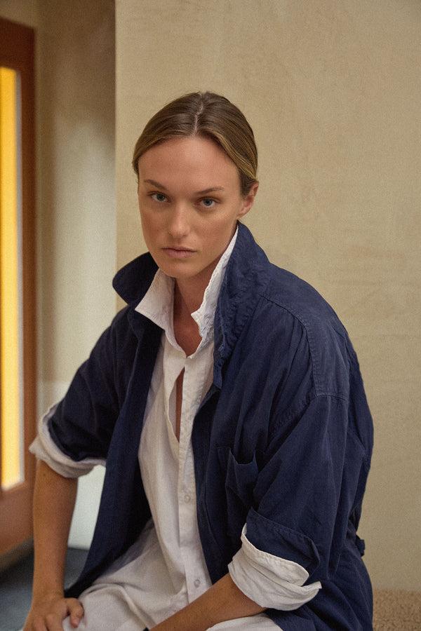 Save Khaki United Poplin Shirt Dress Navy