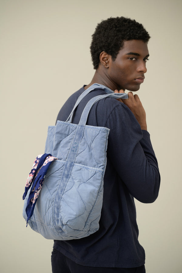 save khaki united Quilted Tote Bag Union Blue