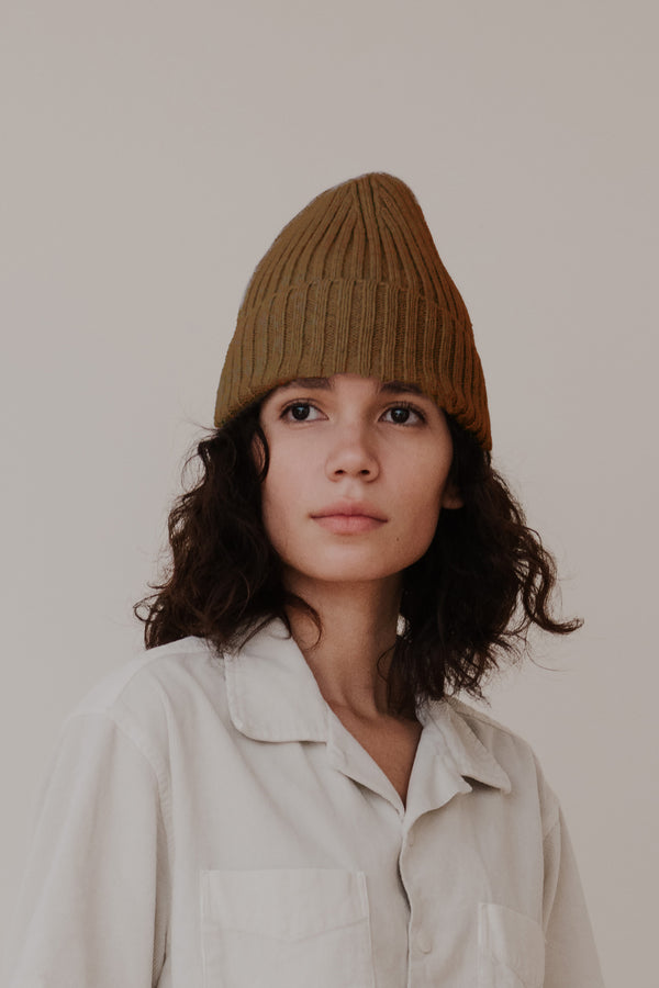 save khaki united Recycled Cashmere Beanie Oat