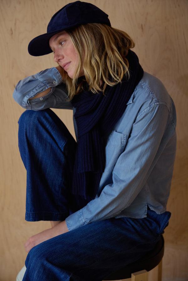 save khaki united Recycled Cashmere Scarf Oat