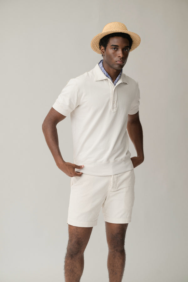 Save Khaki United S/S Supima Fleece Polo Ash