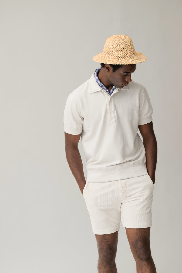 Save Khaki United S/S Supima Fleece Polo Ash