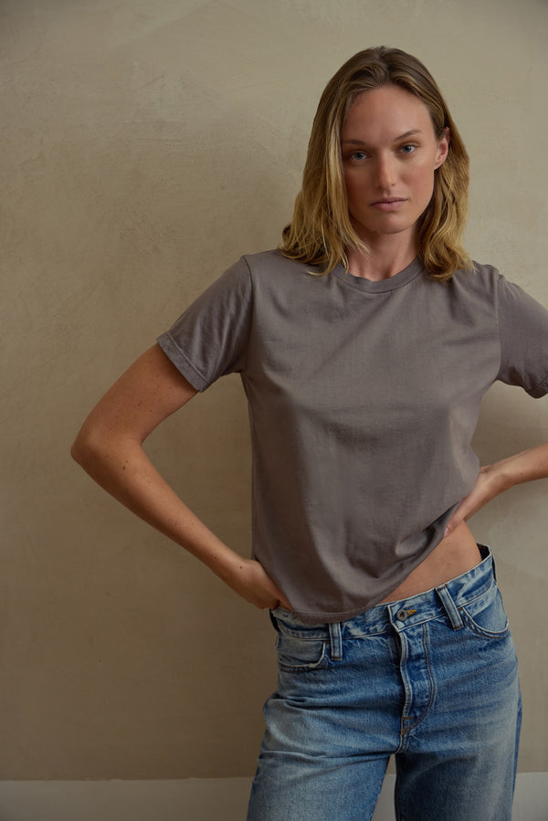 save khaki united SS Standard Crew Tee Smoke