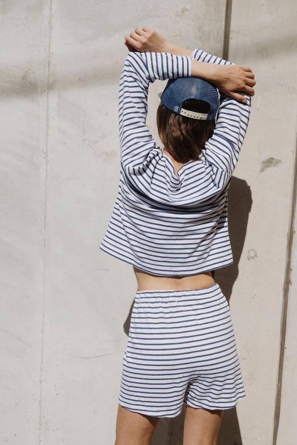 Save Khaki United Stripe Shorts Blue