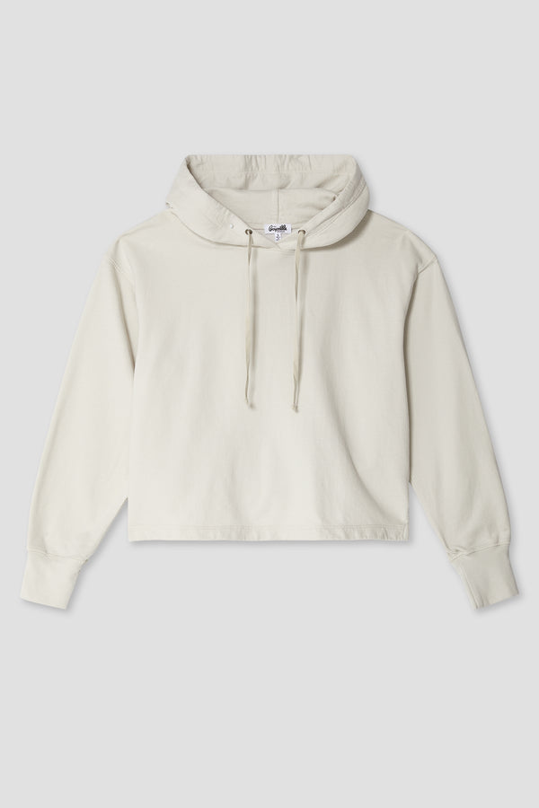 Save Khaki United Supima Fleece Cropped Hoodie Ash