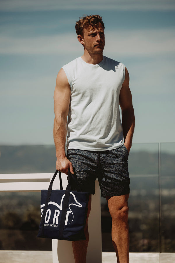 Save Khaki United Supima Muscle Tee Beach Blue