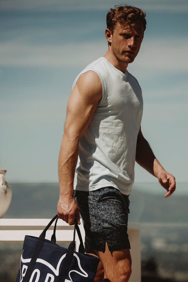 save khaki united Supima Muscle Tee White