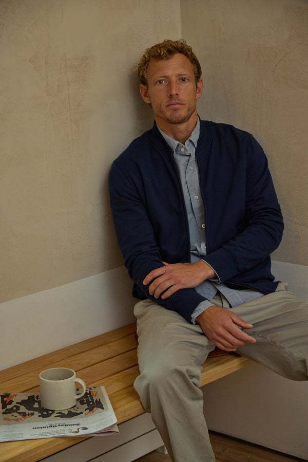 Save Khaki United Supima Zip Bomber Black