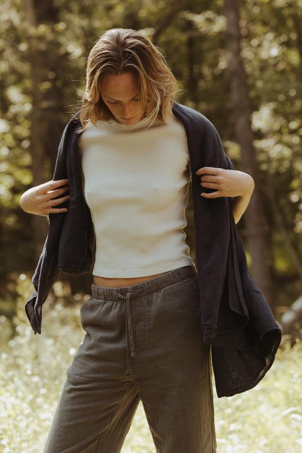 Save Khaki United Tobacco Cloth Wrap Throw Navy