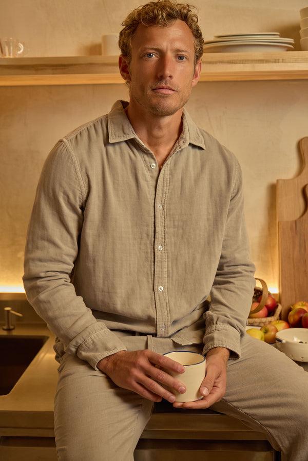 save khaki united Triple Gauze Easy Shirt Tea