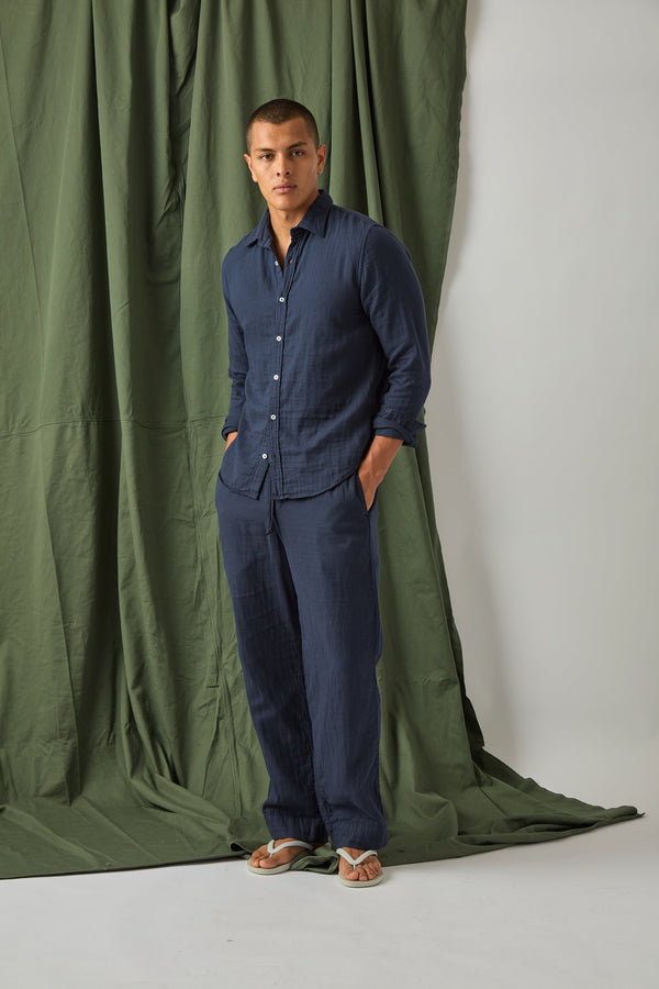 save khaki united Triple Gauze Lounge Pant Navy