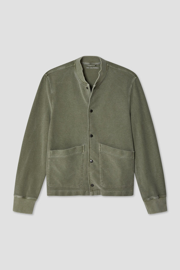 Save Khaki United Twill Terry Warm Up Jacket Navy