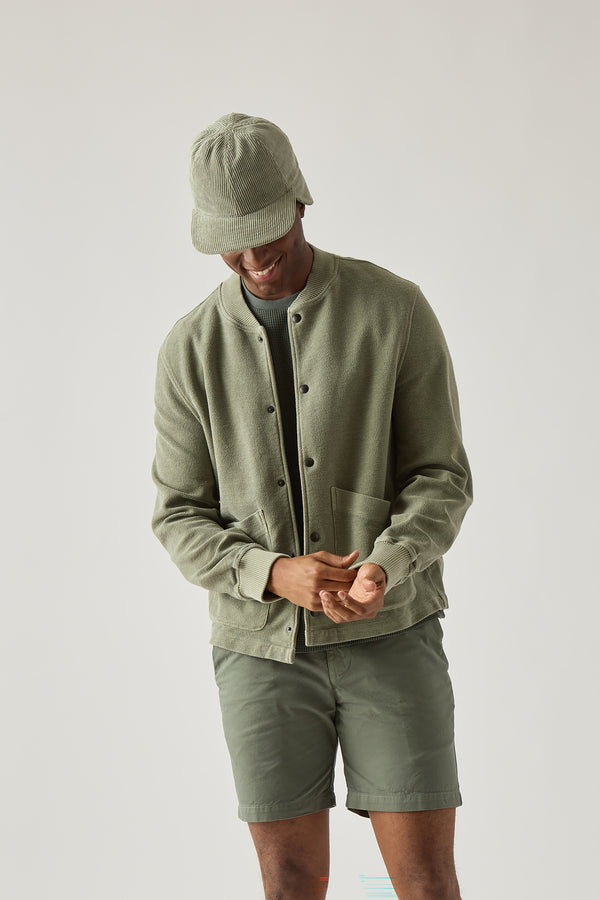 save khaki united Twill Terry Warm Up Jacket Olive