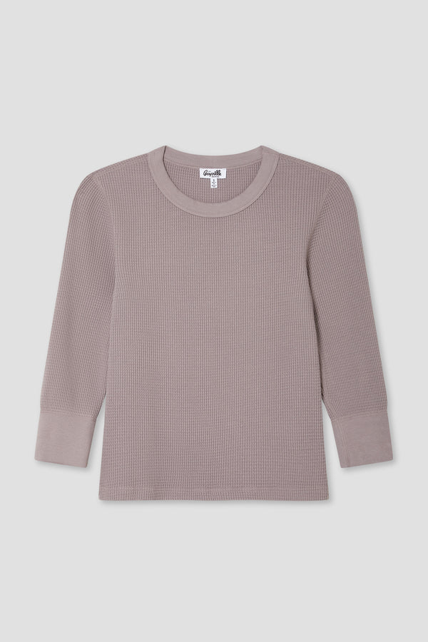 Save Khaki United Waffle 3/4 Sleeve Tee Ash