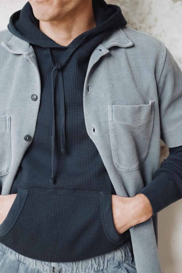 save khaki united Waffle Pullover Hoodie Navy