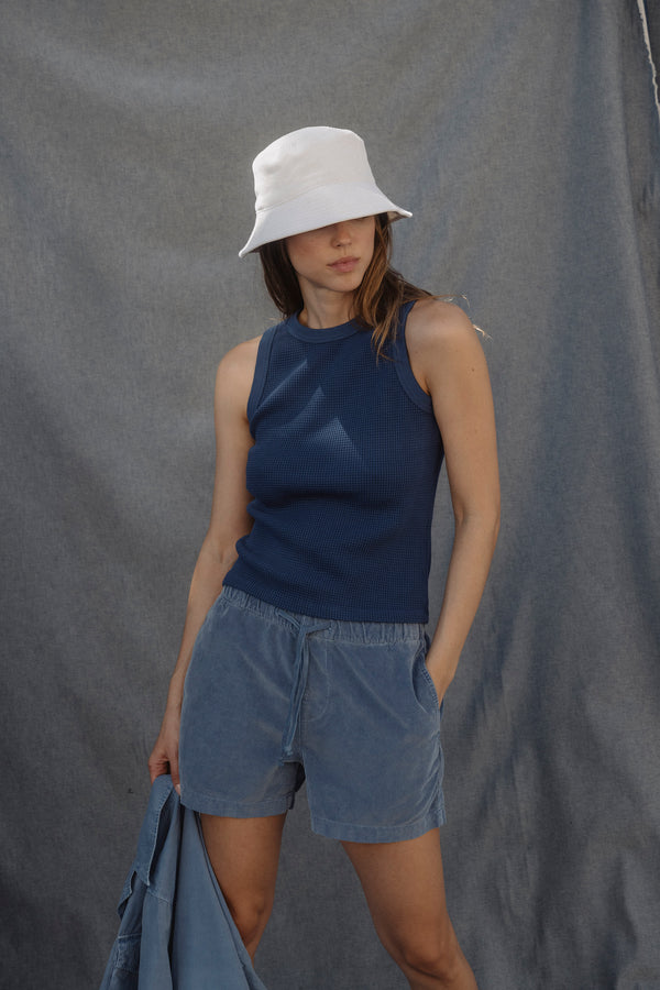 Save Khaki United Waffle Tank Ash