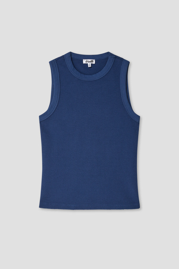 Save Khaki United Waffle Tank Indigo