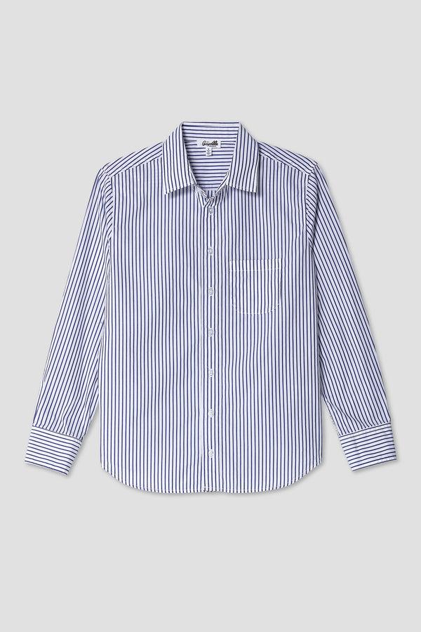 Save Khaki United YD Blue Shirt Navy Strp