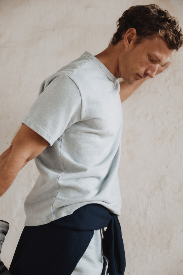 save khaki united Short Sleeve Organic Terry Boxy Crew Heather Grey save khaki united Short Sleeve Organic Terry Boxy Crew Heather Grey