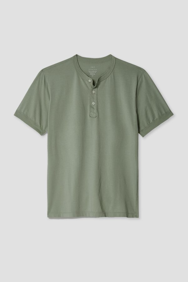 Save Khaki United Short Sleeve Supima Henley Indigo