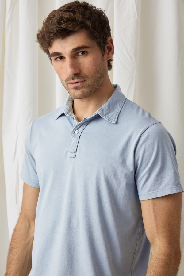 save khaki united Short Sleeve Supima T-Shirt Polo Navy