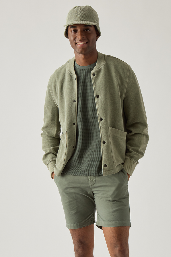 Save Khaki United Short Sleeve Waffle Pocket Tee Basil