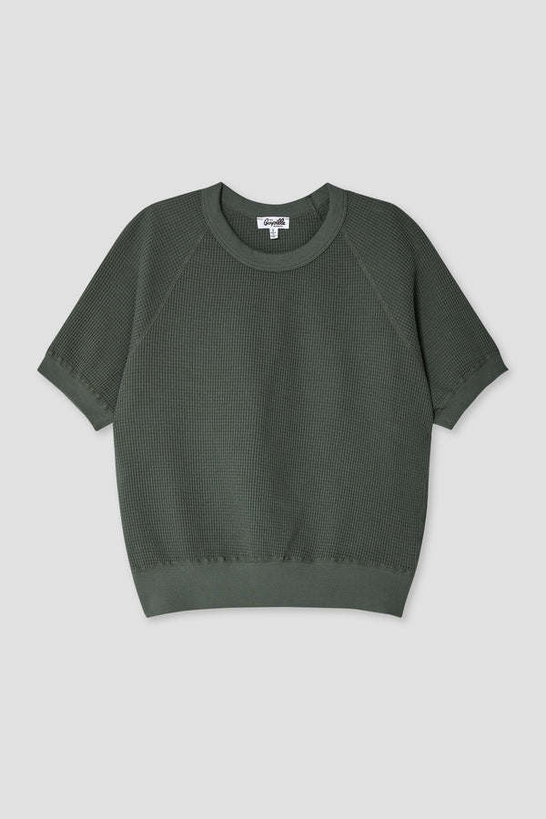 Save Khaki United Short Sleeve Waffle Sweatshirt Navy