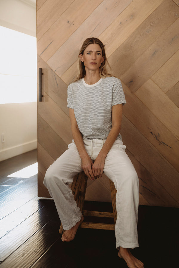 save khaki united SS Jersey Stripe Boy Tee Pistachio