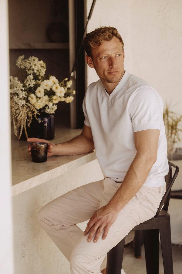 save khaki united SS Supima Fleece V Sweatshirt Plaster