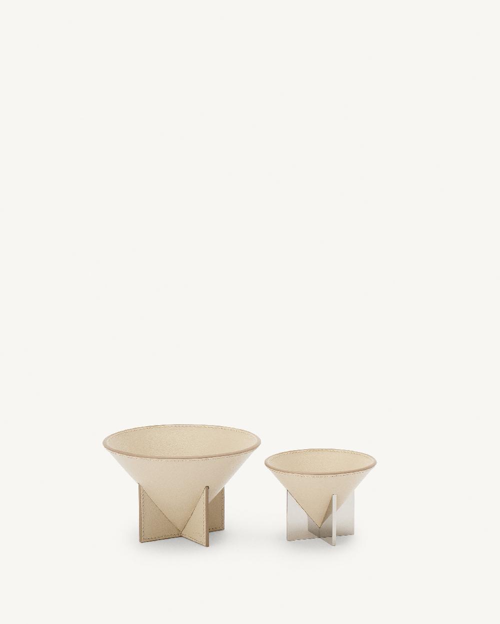 Savette Small Leather Dish With Metal Feet