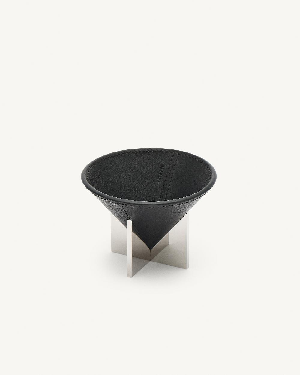 Savette Small Leather Dish With Metal Feet